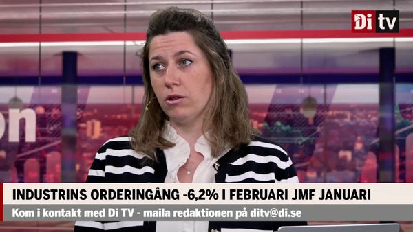 Industrins orderingång -6,2 procent  i februari​​