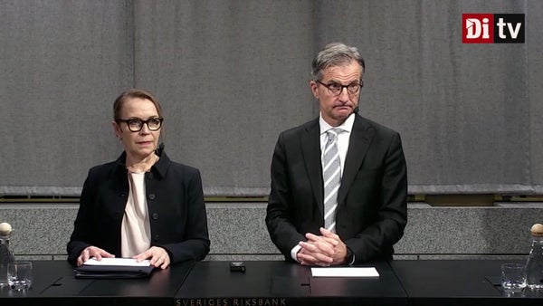 Thedéen: Huvudscenariot är att Sverige får lägre inflation​​