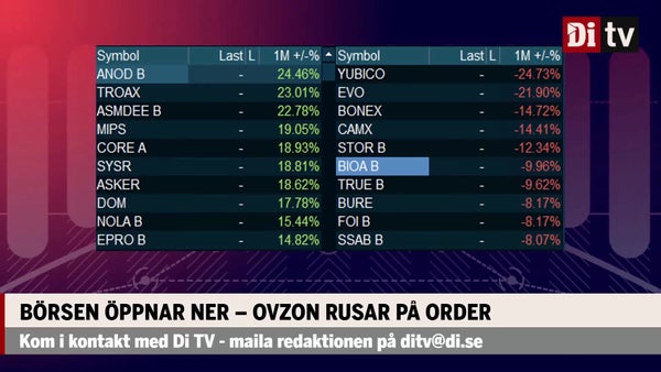 Månadens och årets bästa samt sämsta aktier​​