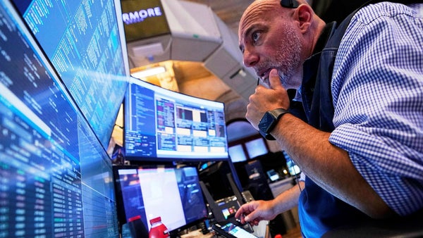 Wall Street på grönt i ryckig handel​​