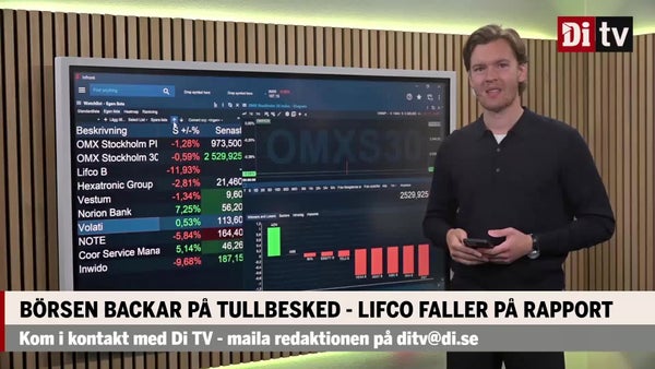 Börsen backar på tullbesked – Lifco rasar på rapport​​